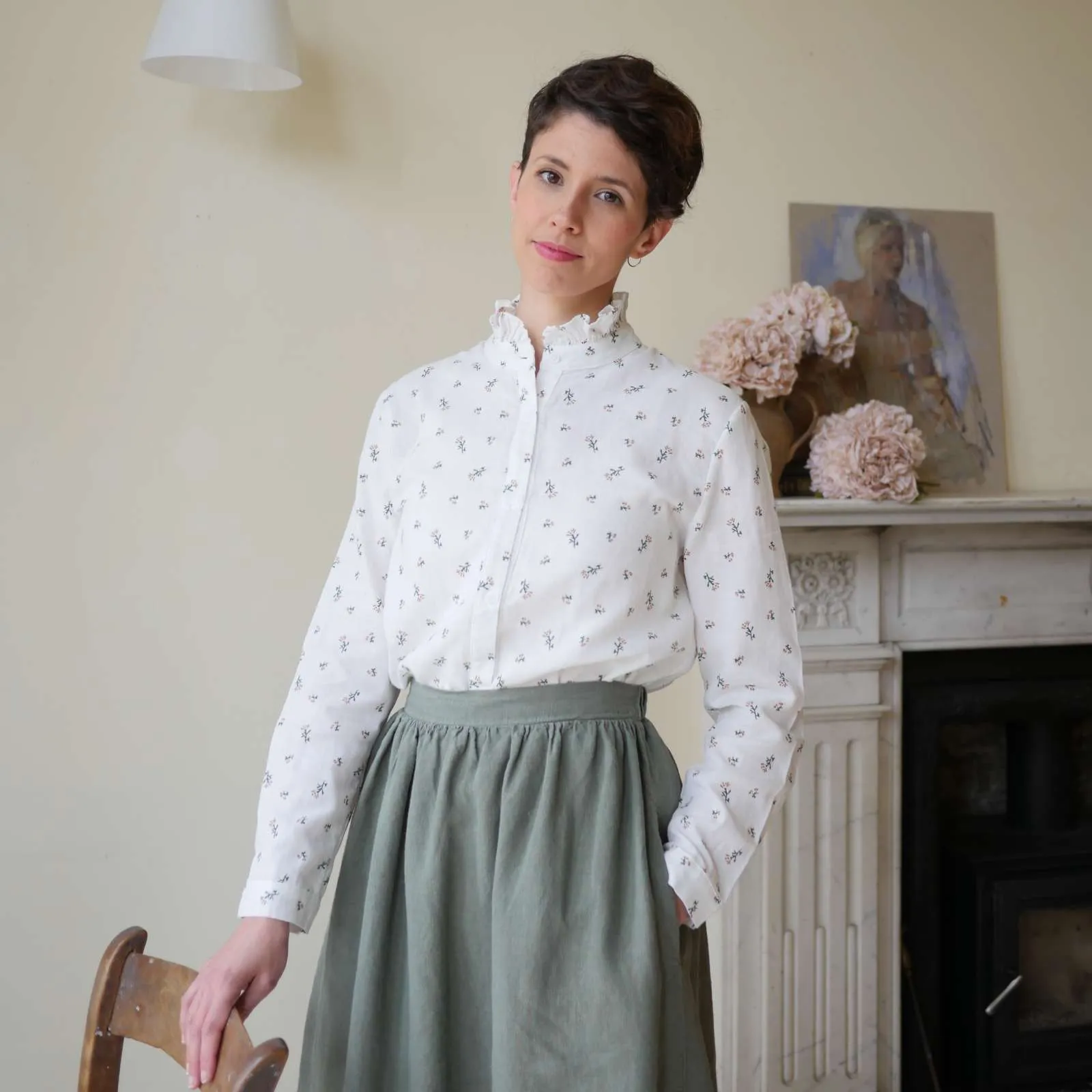 Rose Frill Collar Blouse