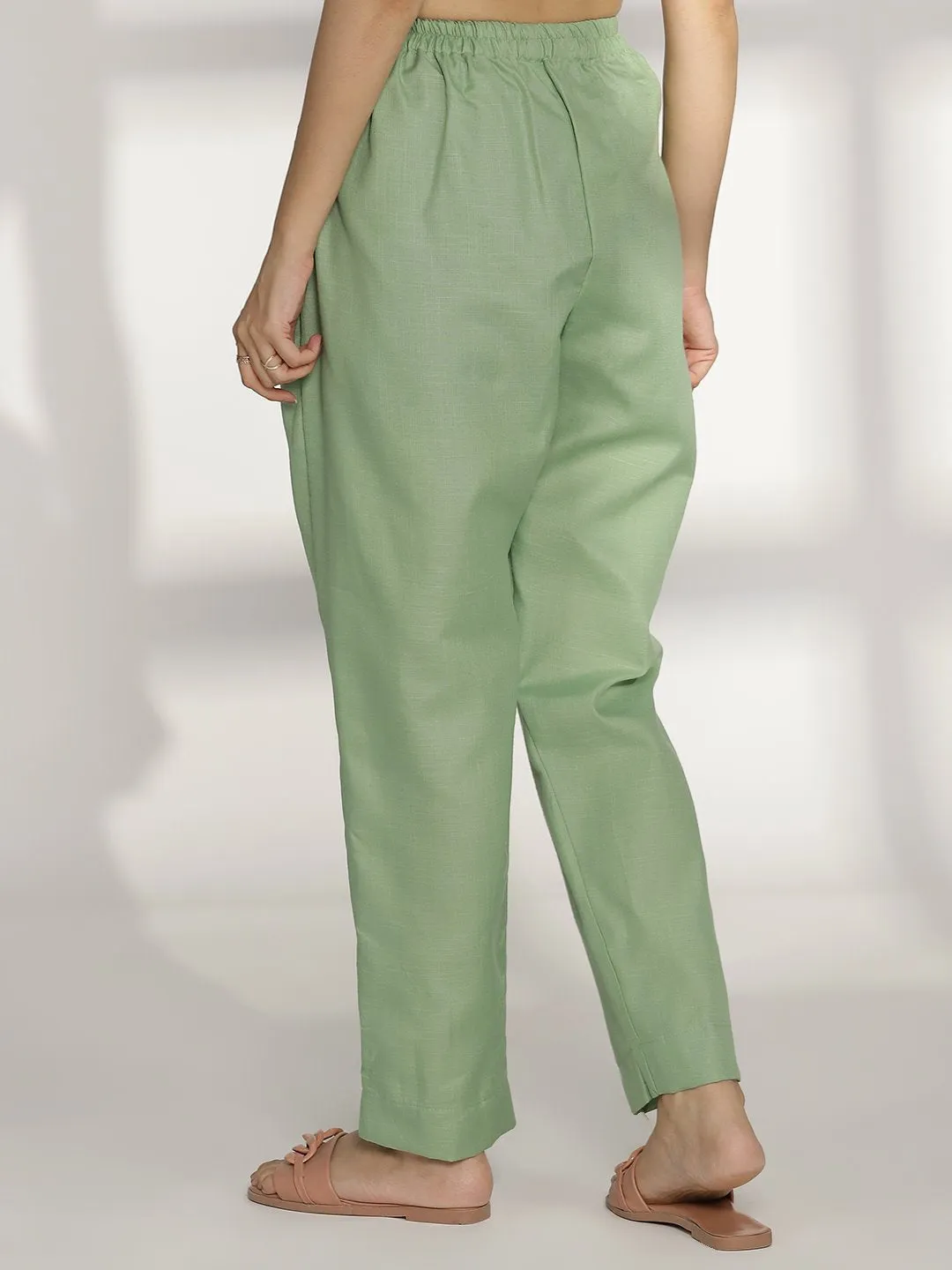 SageGreen CottonSlub Pants