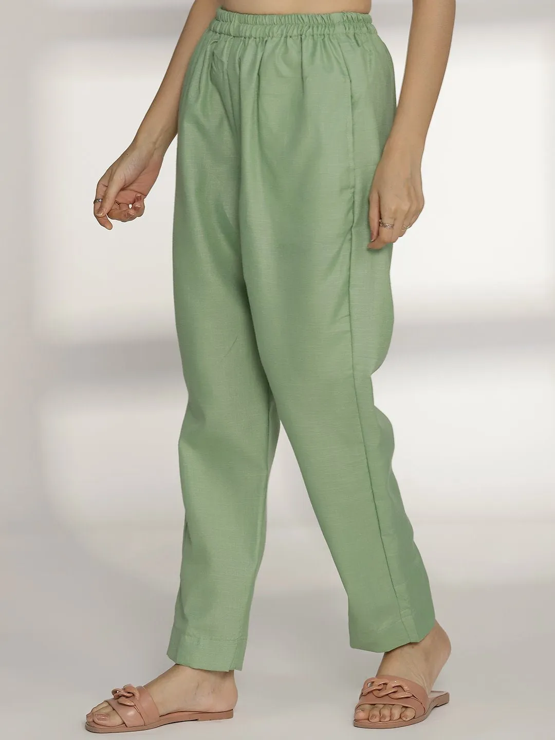 SageGreen CottonSlub Pants