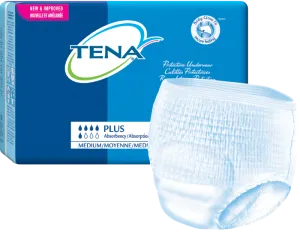 Tena 72634 Protective Underwear Plus Absorbency, Extra Large, 140 - 168cm (55 - 66") White