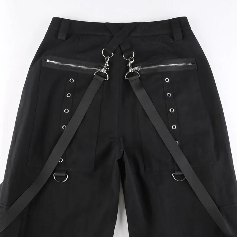 'Thunder' Black Baggy Cargo Pants