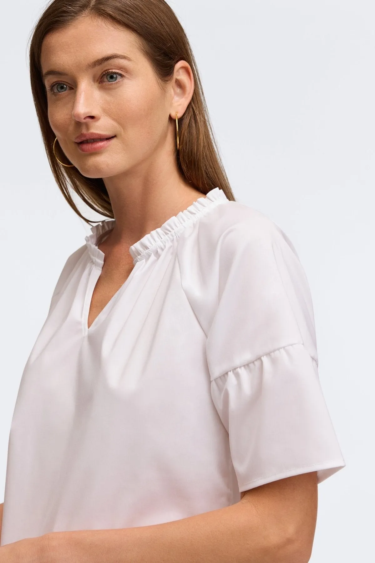 Vicky No Iron Stretch Cotton Popover