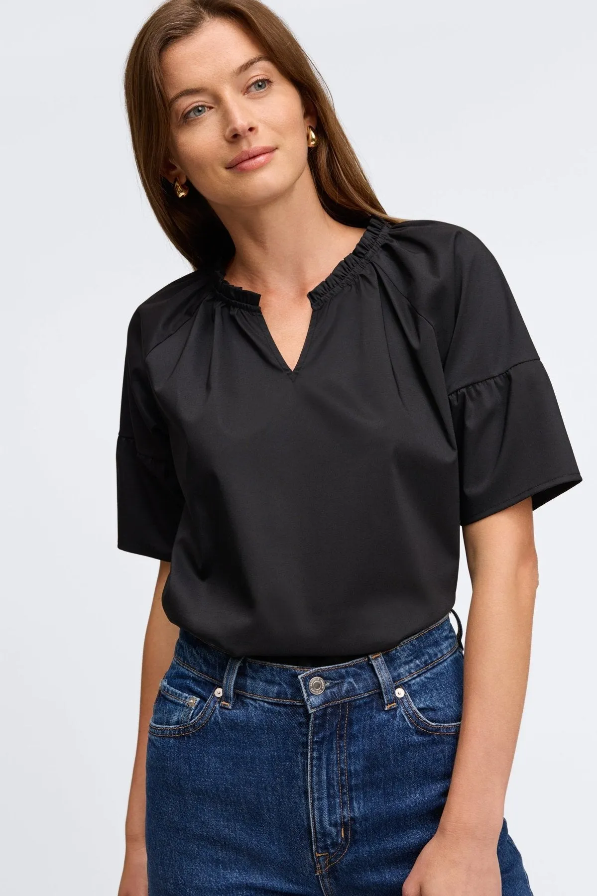 Vicky No Iron Stretch Cotton Popover