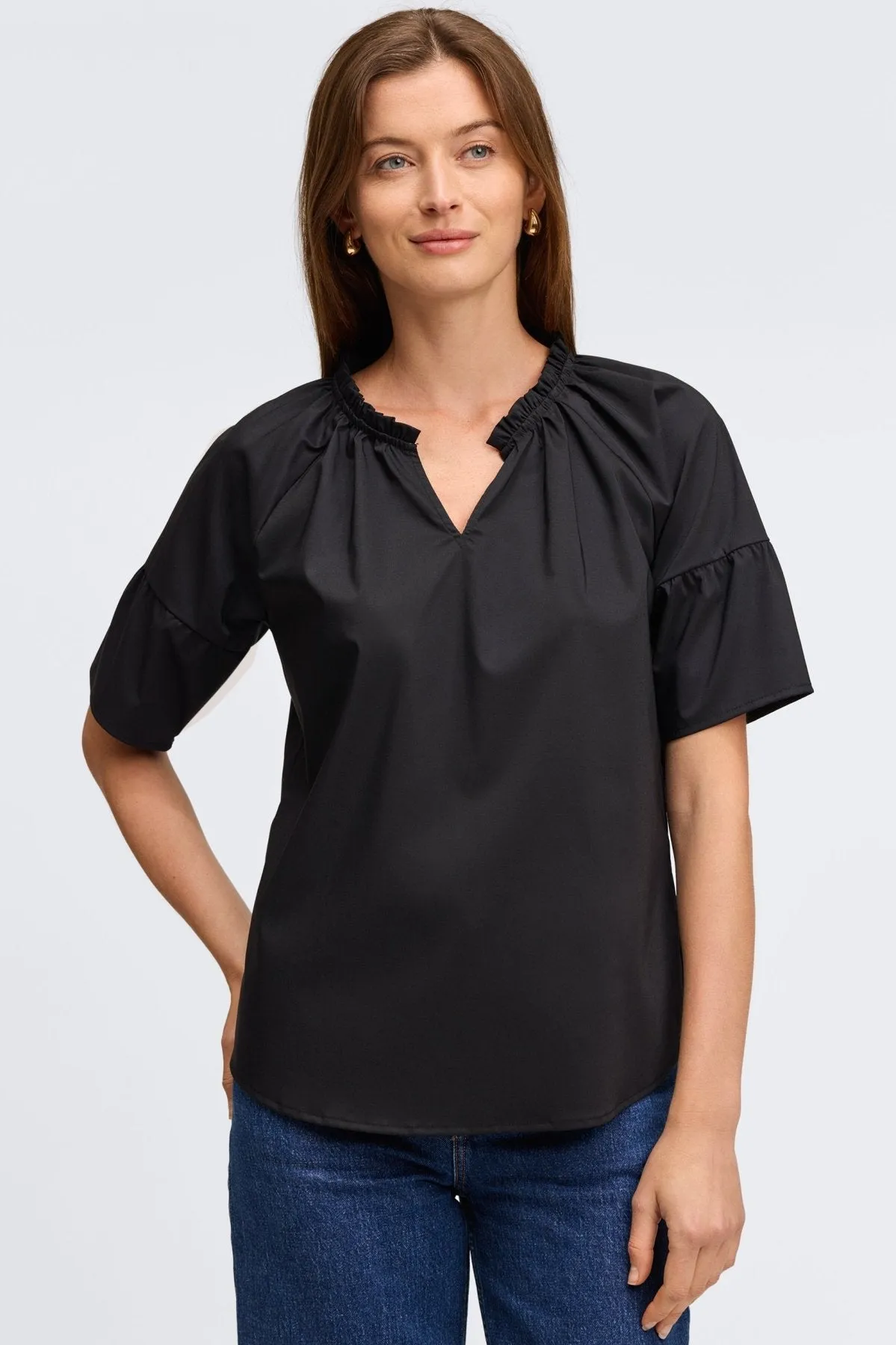 Vicky No Iron Stretch Cotton Popover