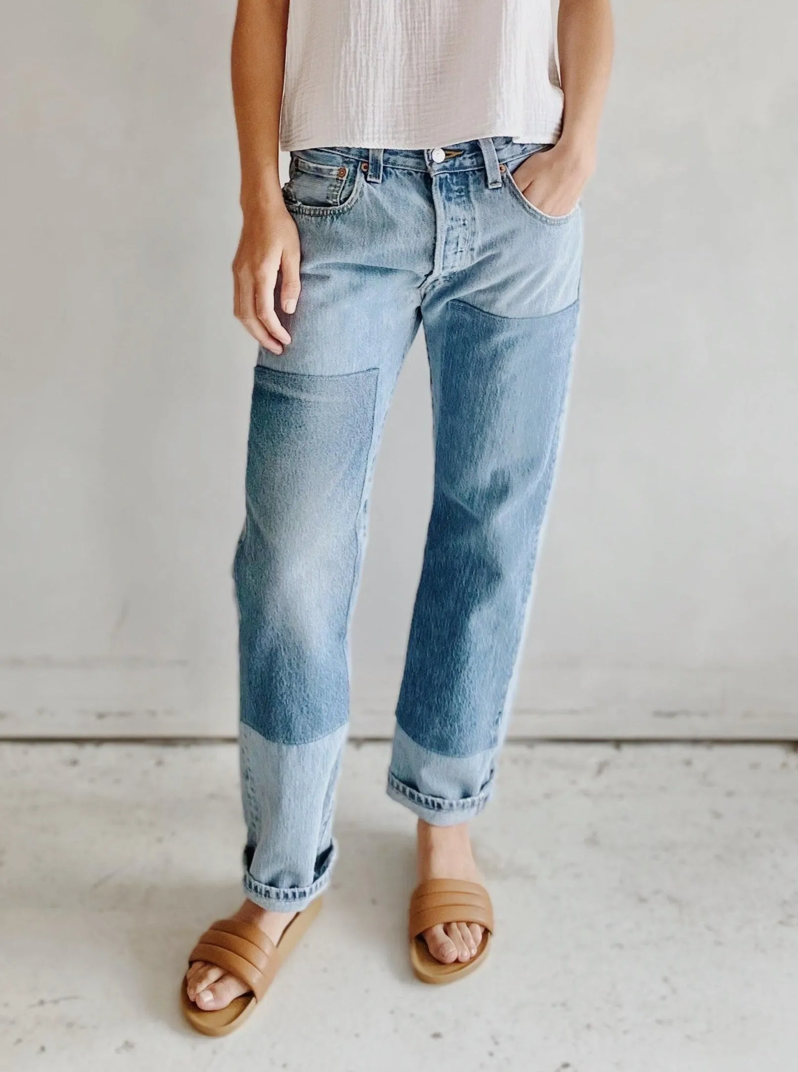 vintage patchwork jean no. 2 with original hem