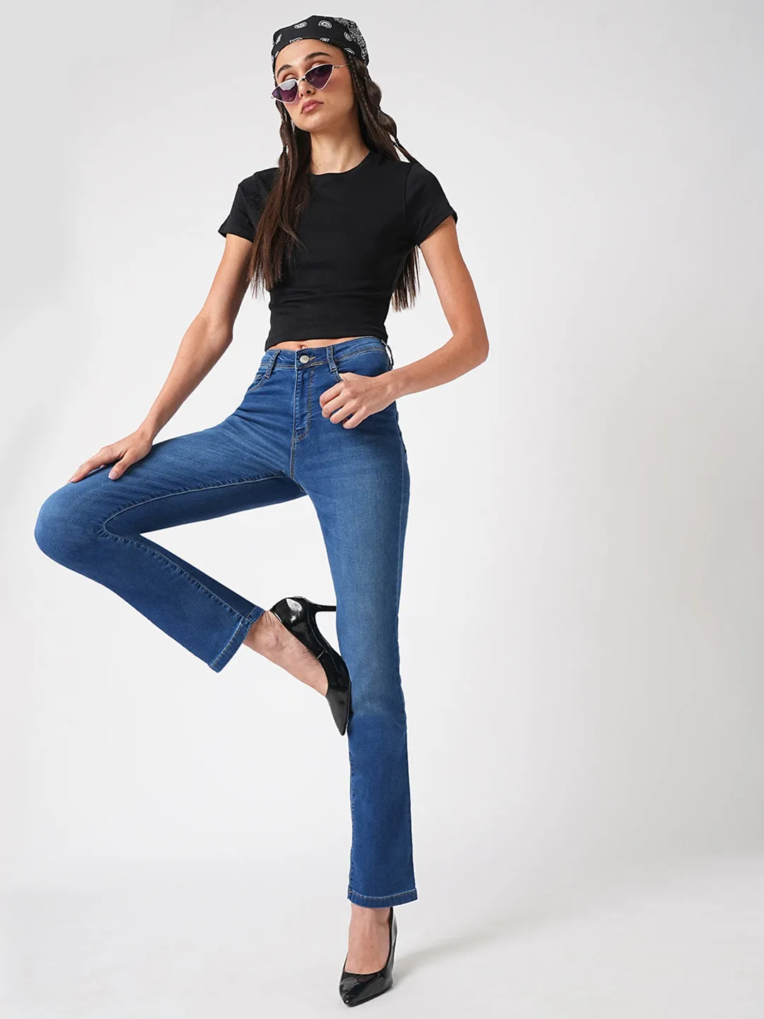 Women High-Rise Slim Straight Fit Jeans