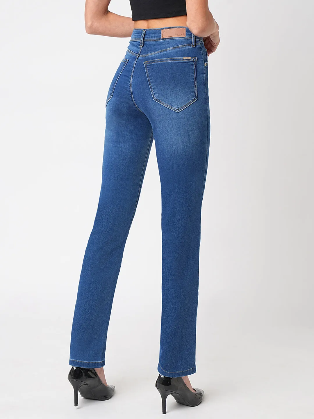 Women High-Rise Slim Straight Fit Jeans