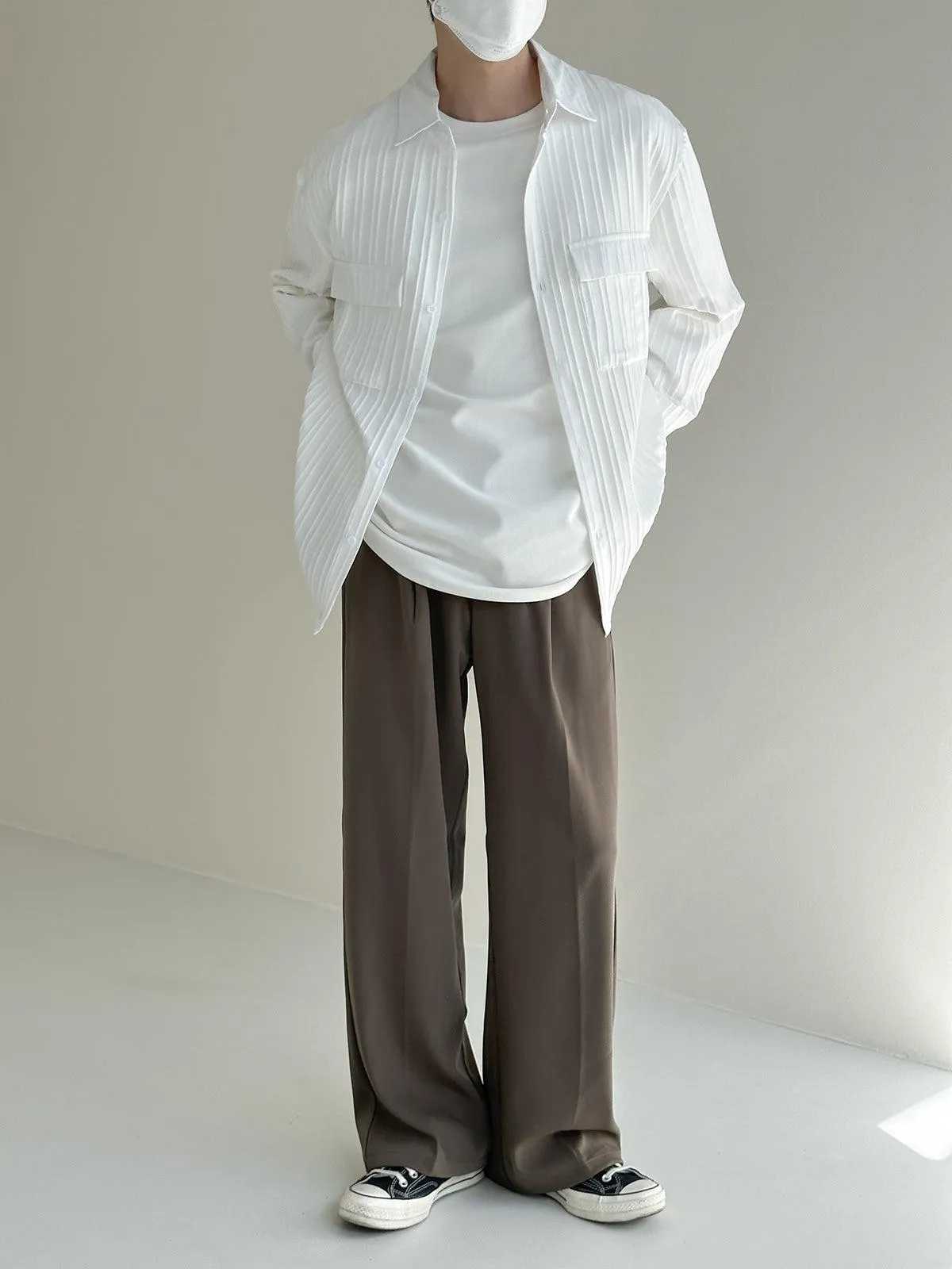 Zhou Smart Office Fold Pleated Trousers