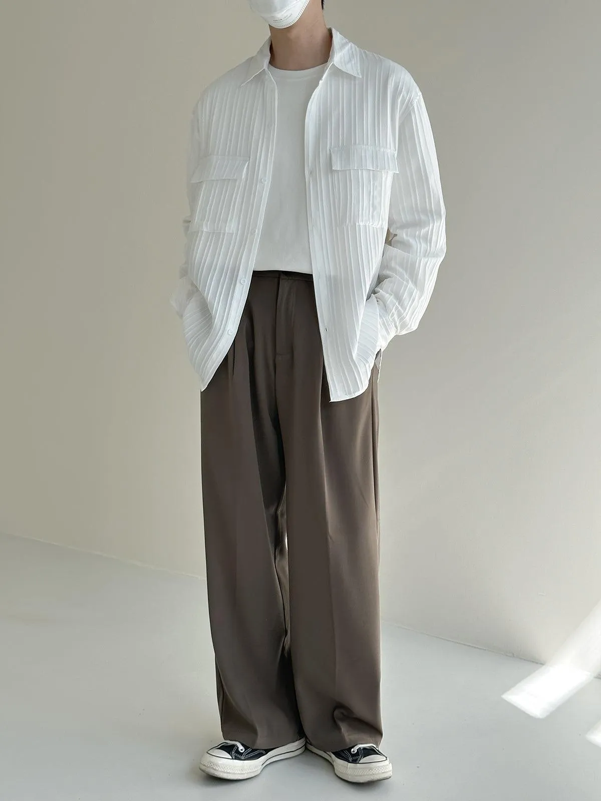 Zhou Smart Office Fold Pleated Trousers