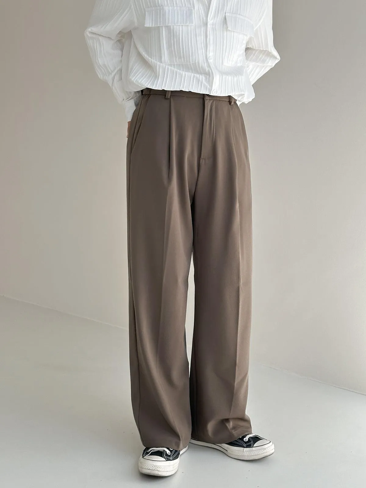 Zhou Smart Office Fold Pleated Trousers